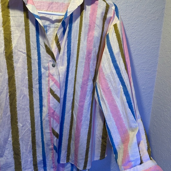 Zara Pink, Blue, and Green Striped Swim Cover-Up Women’s Size XS - Picture 8 of 10